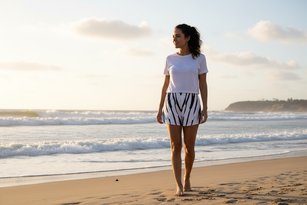 URCHIN RIP WAVE 'Zebra Fish' Unisex Athletic/Swim Shorts