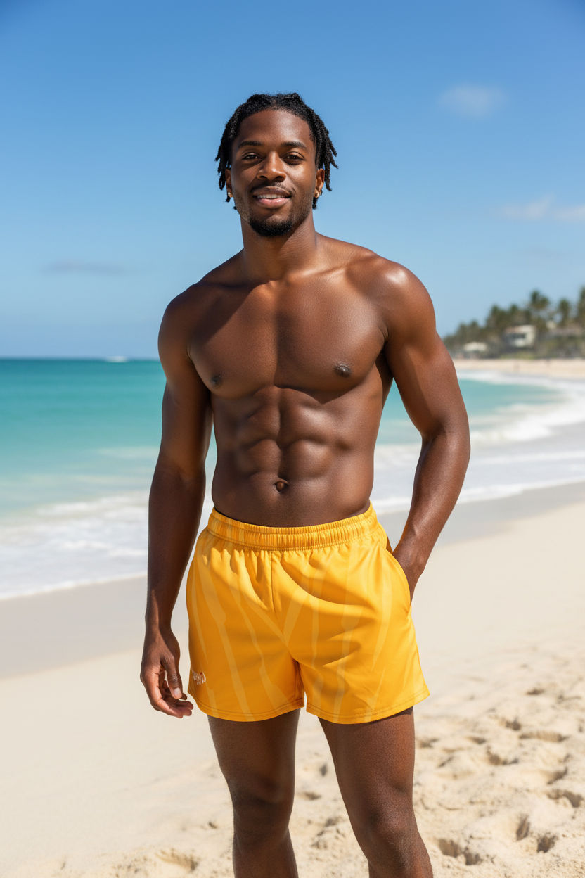 URCHIN 'RIP WAVE' 'Orangeade' Unisex Athletic/Swim Shorts