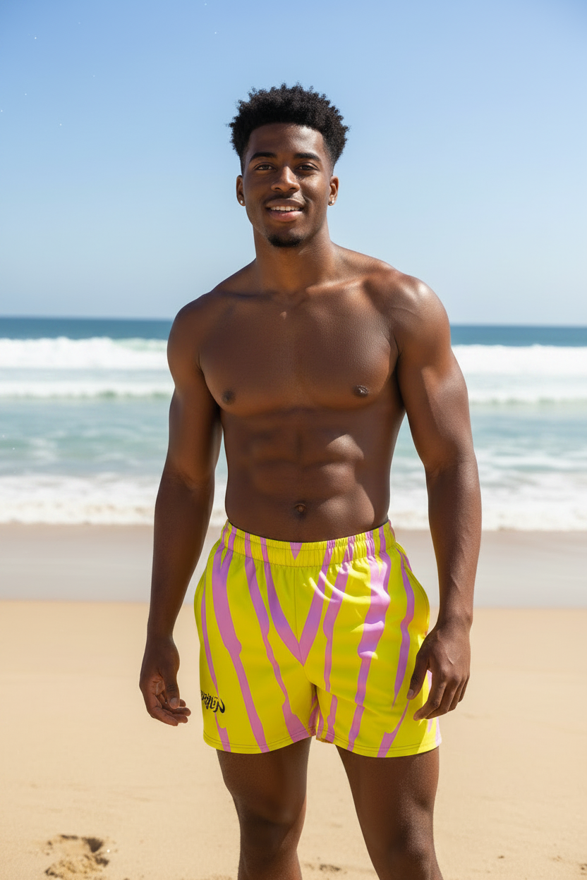 URCHIN 'RIP WAVE' 'Candy Floss' Unisex Athletic/Swim Shorts