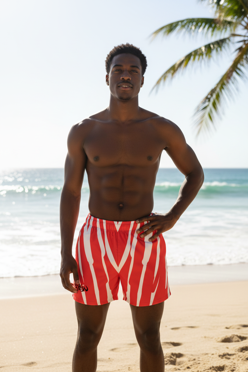 URCHIN 'RIP WAVE' 'Strawberry Ice' Unisex Athletic/Swim Shorts