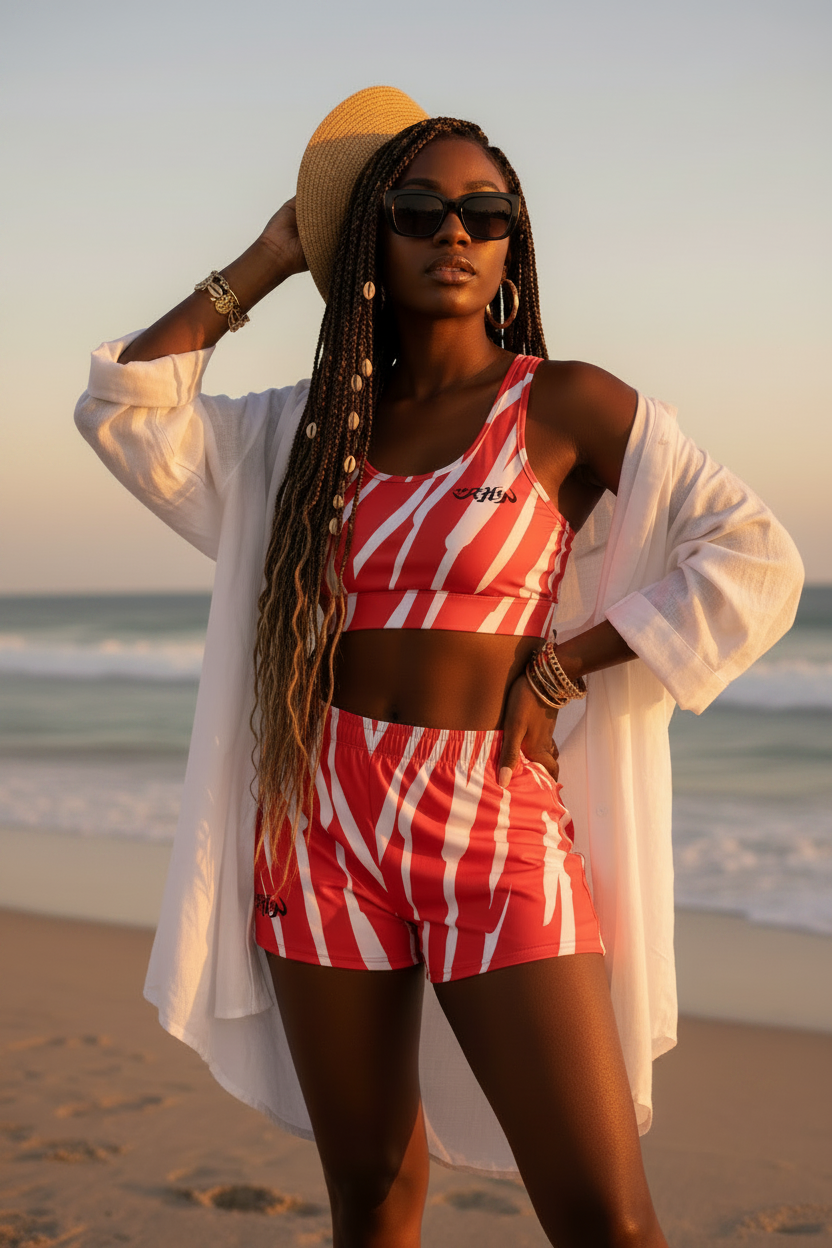 URCHIN 'RIP WAVE' 'Strawberry Ice' Unisex Athletic/Swim Shorts