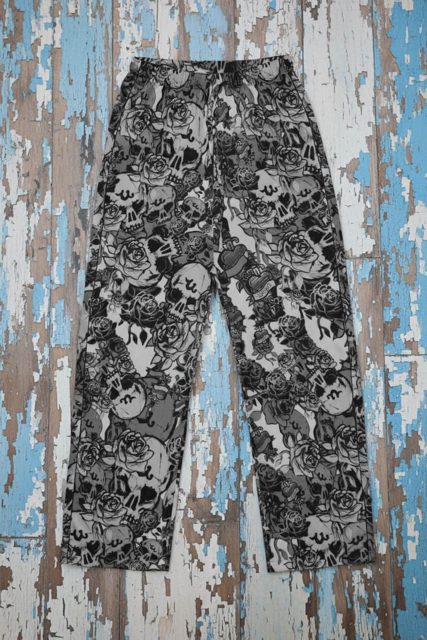DARK URCHIN SKULL STORM 'METAL' Women’s pajama pants