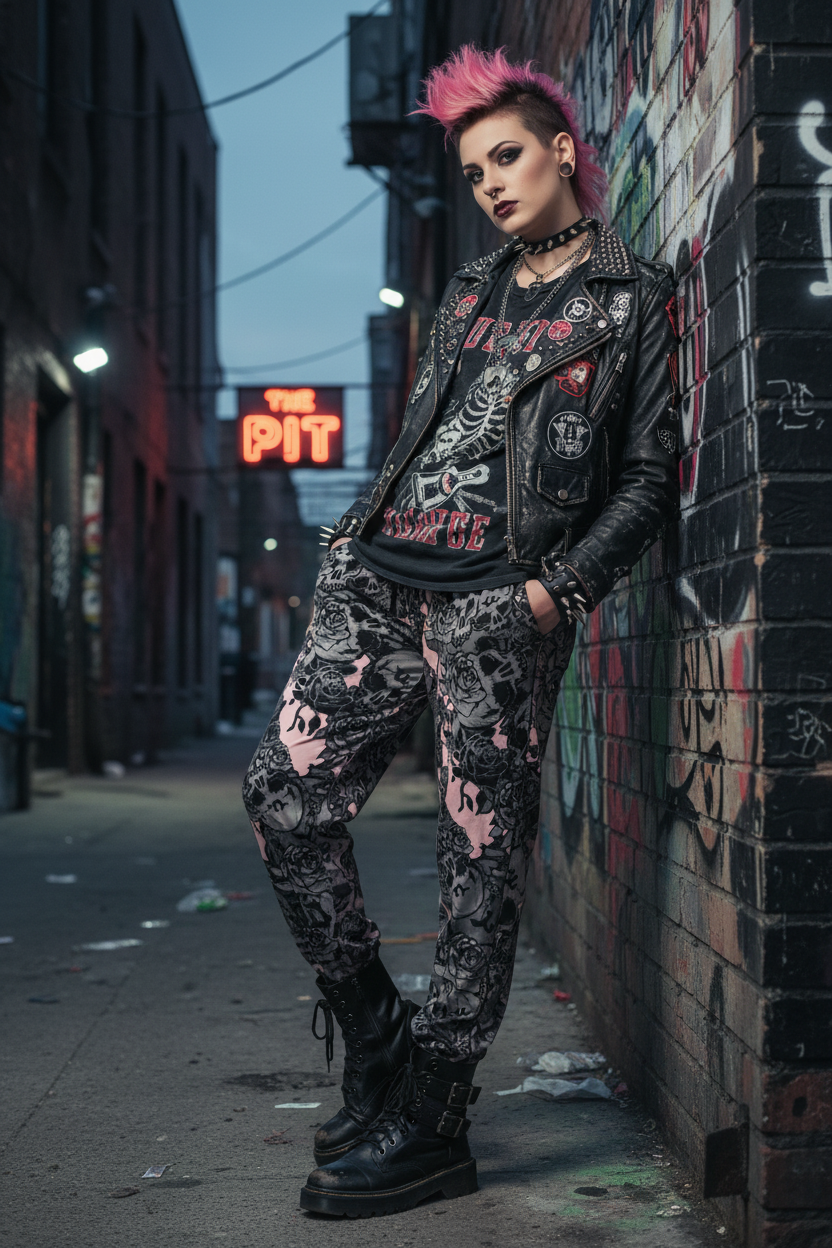 DARK URCHIN SKULL STORM 'CORAL' Women’s pajama pants