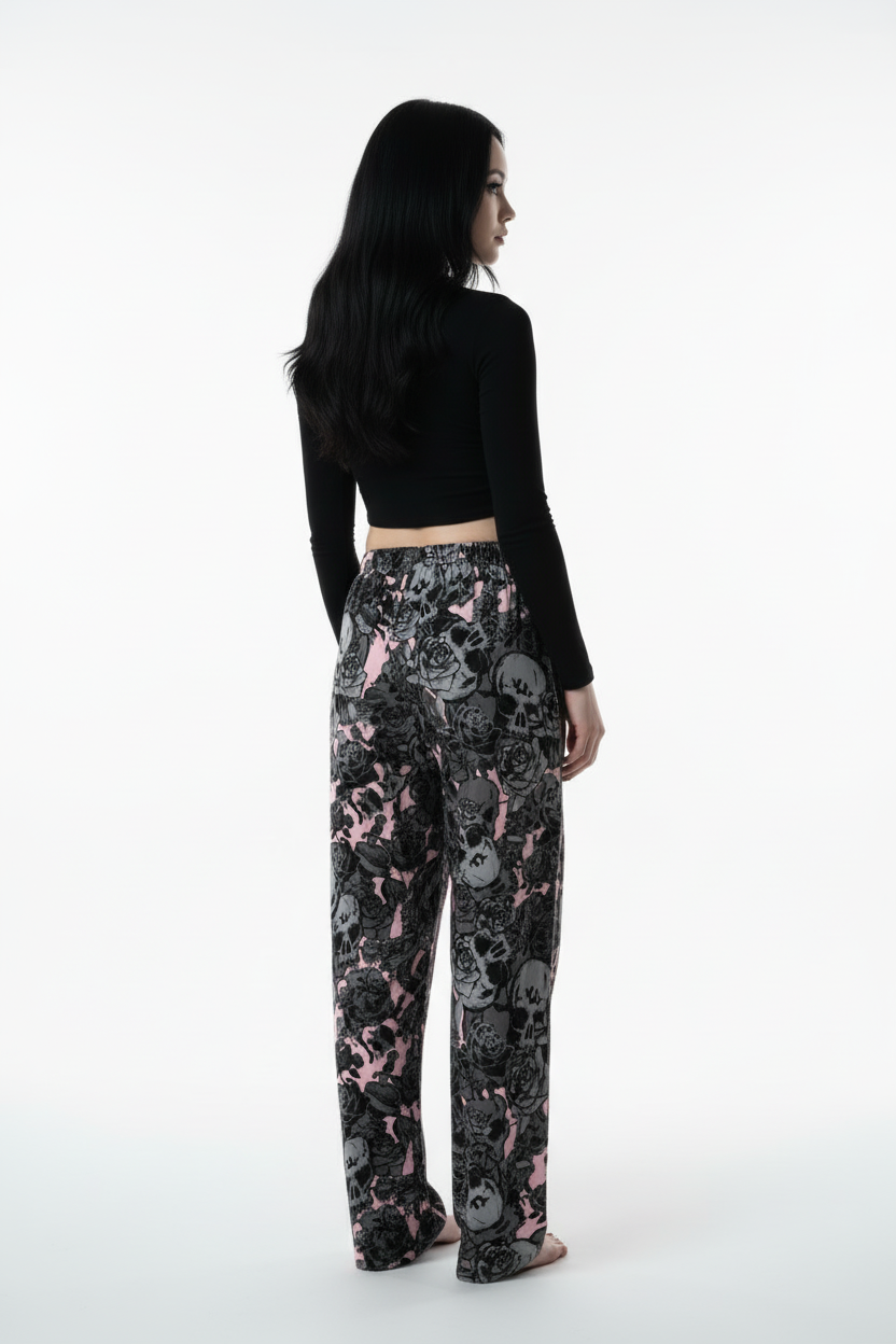 DARK URCHIN SKULL STORM 'CORAL' Women’s pajama pants