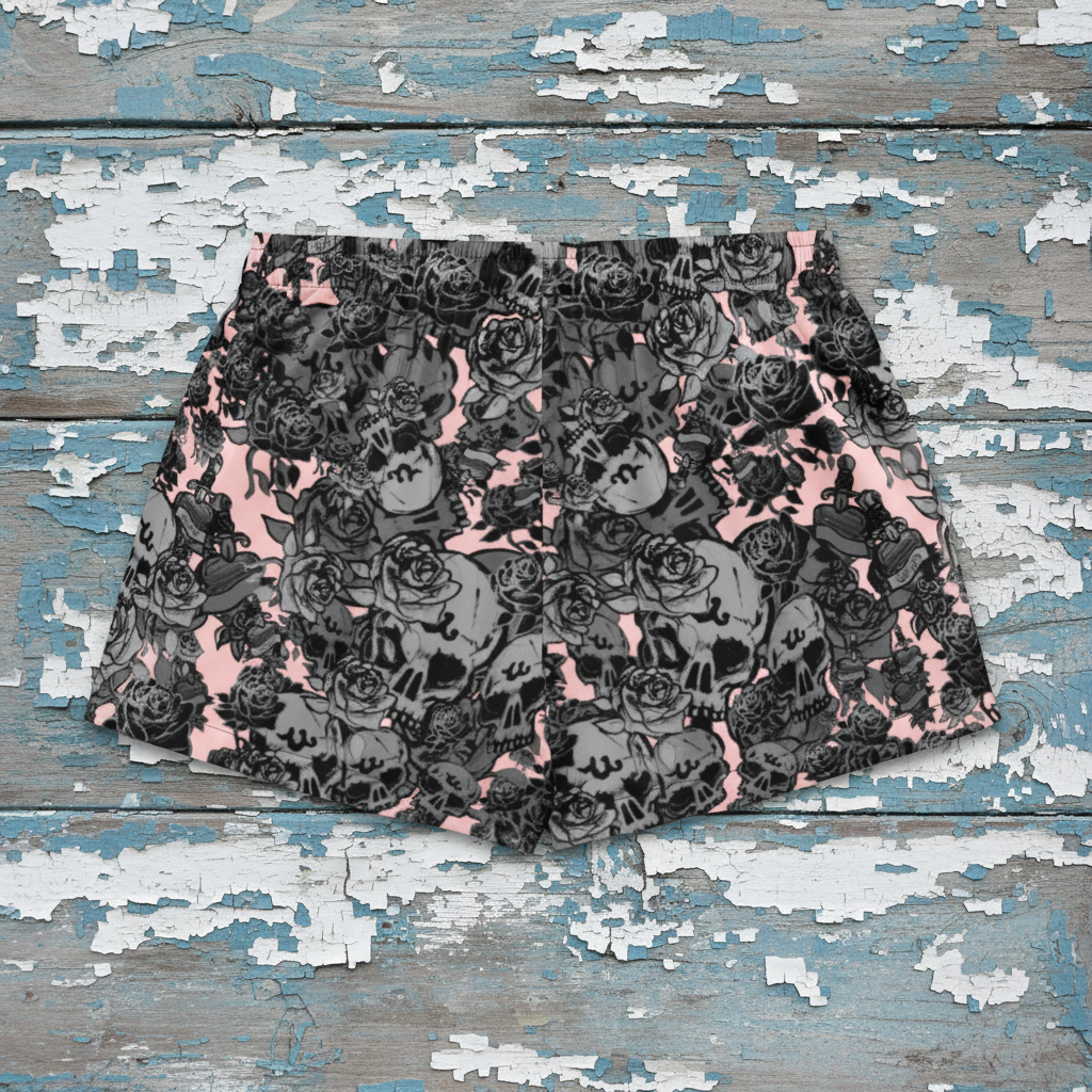DARK URCHIN SKULL STORM 'CORAL' Women’s pajama shorts