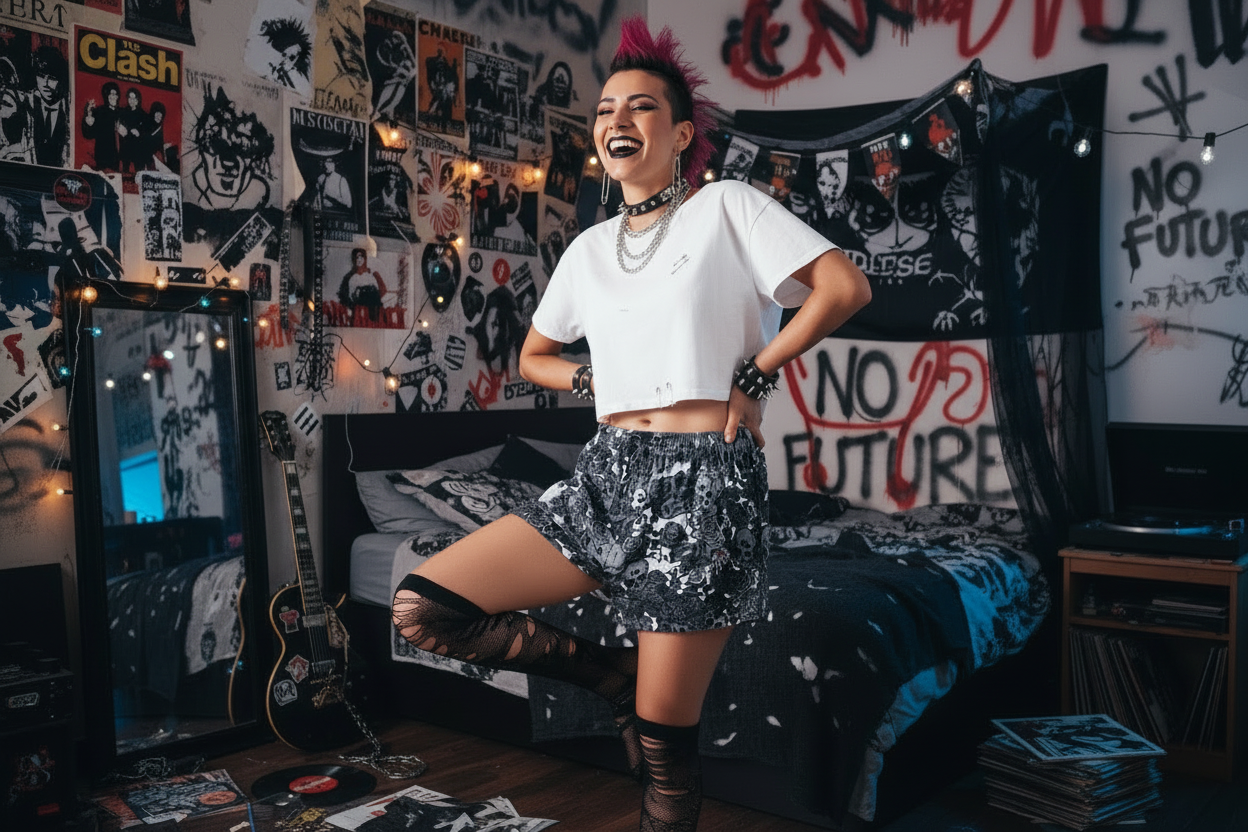 DARK URCHIN SKULL STORM 'SNOW' Women’s pajama shorts