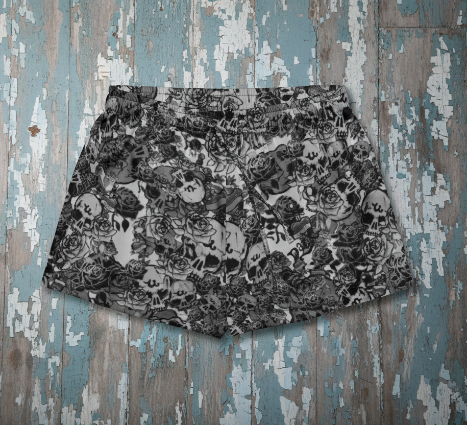 DARK URCHIN SKULL STORM 'METAL' Women’s pajama shorts