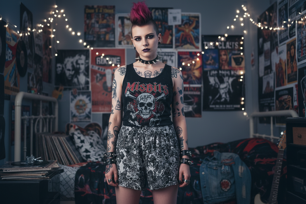 DARK URCHIN SKULL STORM 'METAL' Women’s pajama shorts
