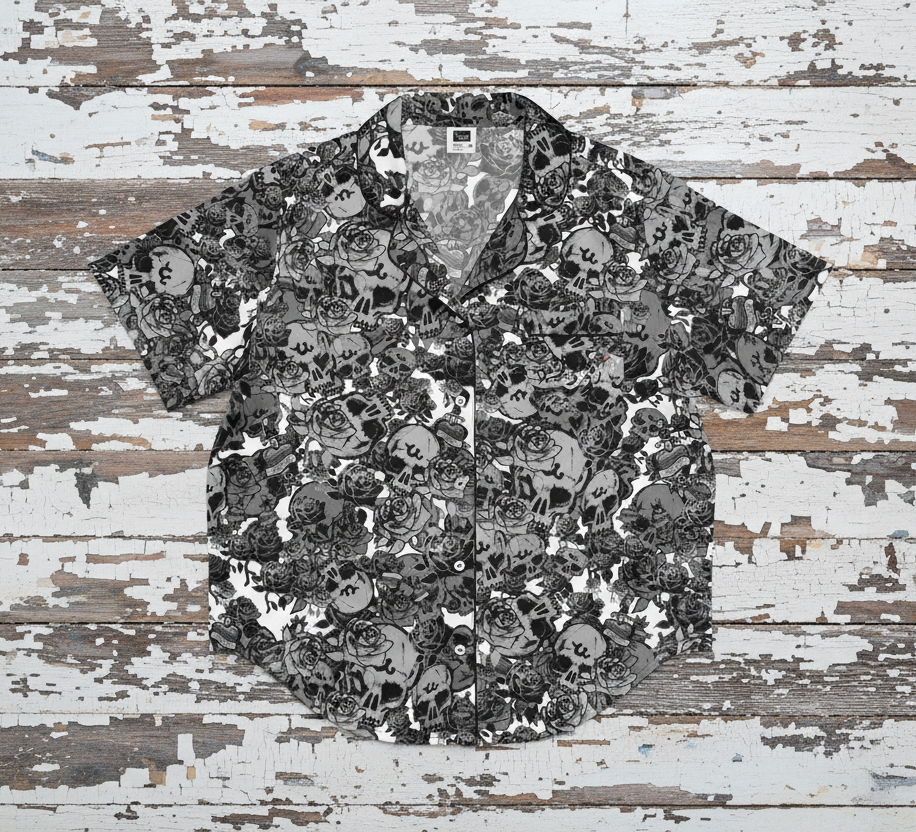 DARK URCHIN SKULL STORM 'SNOW' women’s short sleeve pajama top