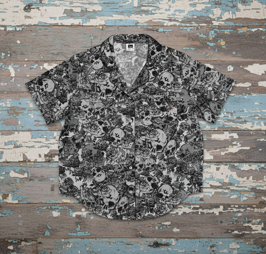 DARK URCHIN SKULL STORM 'METAL' women’s short sleeve pajama top