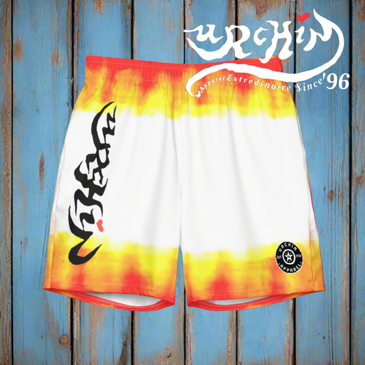 URCHIN Men's Swimwear. 'FLAME' Recycled Swim Board Shorts. Choice of Sizes.