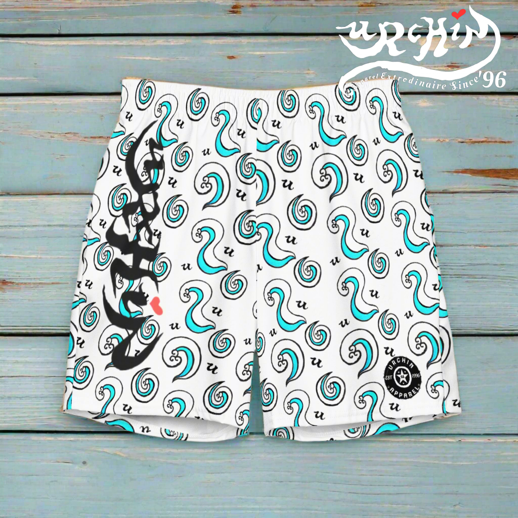 URCHIN 'U SEA' Unisex Recycled Swim Board Shorts.