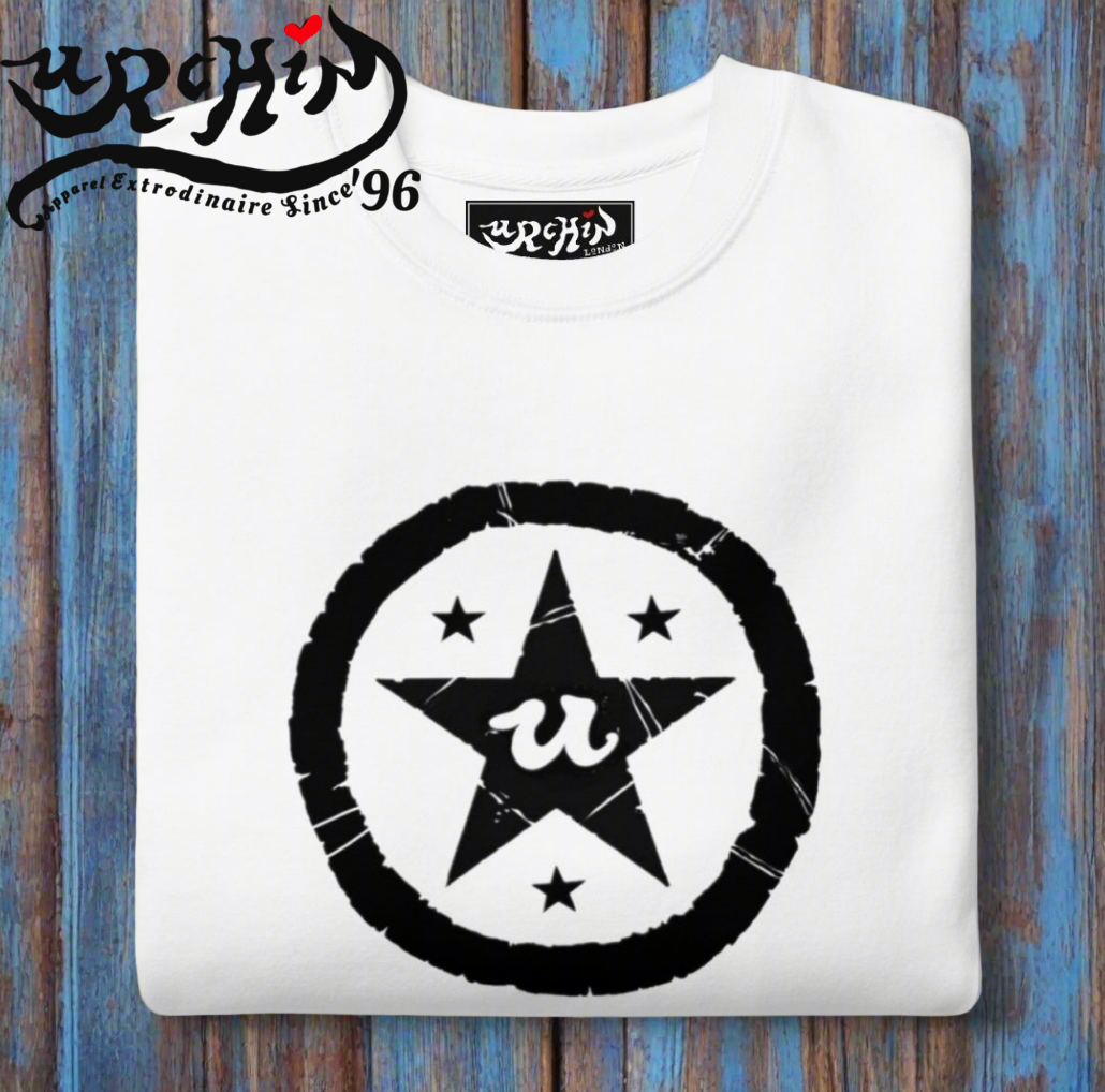 URCHIN Clothes 'U STAR' Black Logo. Premium Cotton Sweatshirt. Choice of Colours. Unisex.