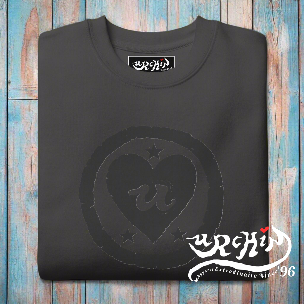 URCHIN Clothes 'LOVE U' Black Logo. Premium Cotton Sweatshirt. Choice of Colours. Unisex.