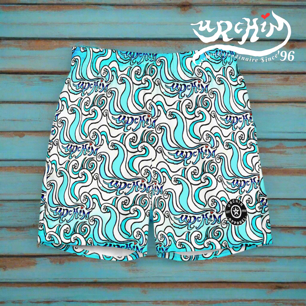 URCHIN 'U WAVES' Unisex Recycled Swim Board Shorts.