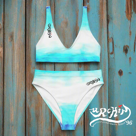 URCHIN Clothes & Swimwear. 'ICE' Recycled high-waisted bikini. Choice of Sizes.