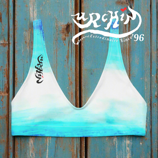 URCHIN Clothes & Swimwear. 'ICE' Recycled padded bikini top. Choice of Sizes.