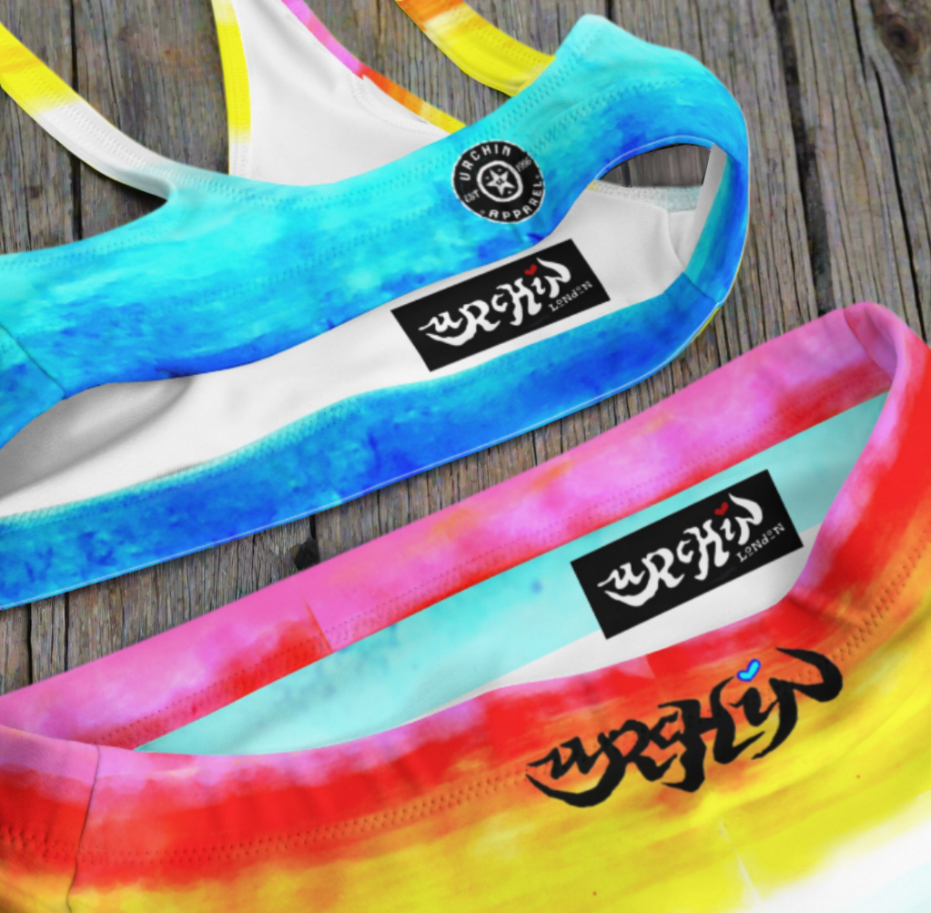 URCHIN Clothes & Swimwear. 'SUNSET BEACH' Recycled high-waisted bikini. Choice of Sizes.