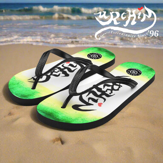 URCHIN Footwear. 'WILD ISLAND' Unisex Flip-Flops. Choice of 3 Sizes.