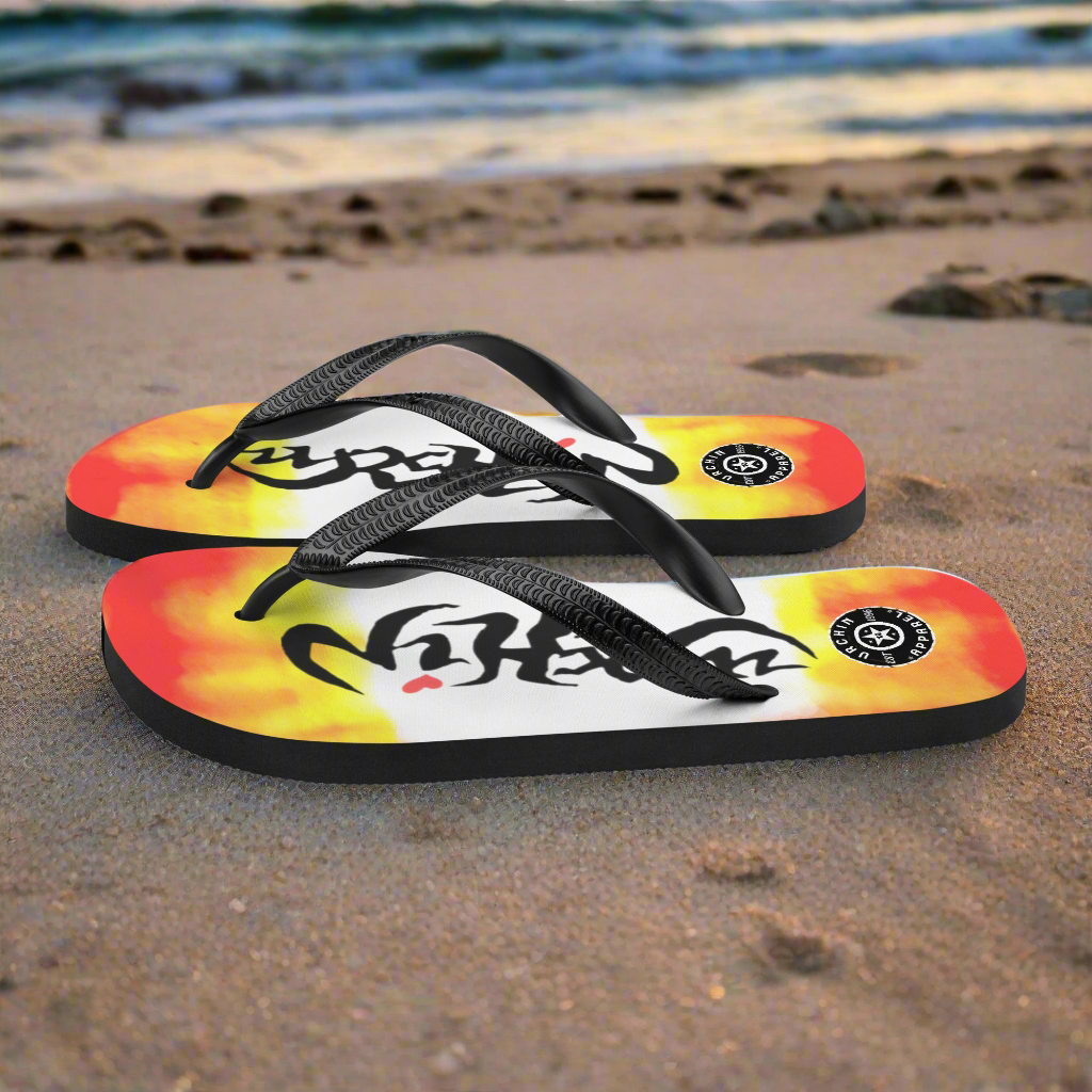 URCHIN Footwear. 'FLAME' Unisex Flip-Flops. Choice of Sizes.