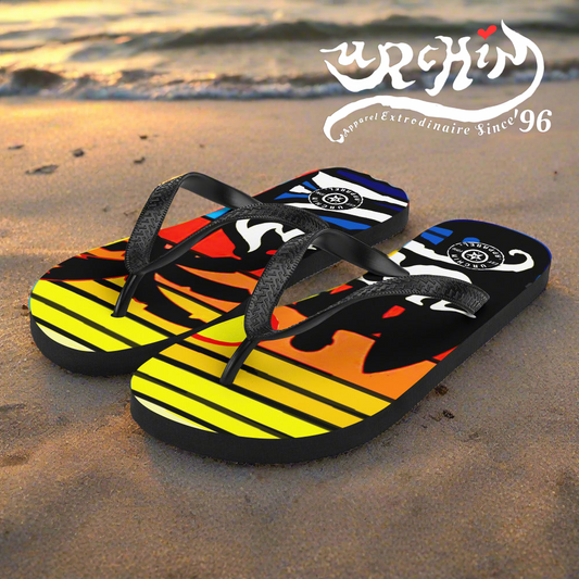 URCHIN Footwear.  'SURFER SUNRISE' Flip-Flops. Choice of 3 Sizes.