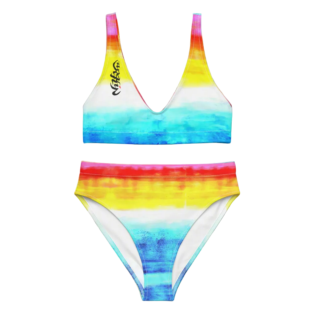 URCHIN Clothes & Swimwear. 'SUNSET BEACH' Recycled high-waisted bikini. Choice of Sizes.