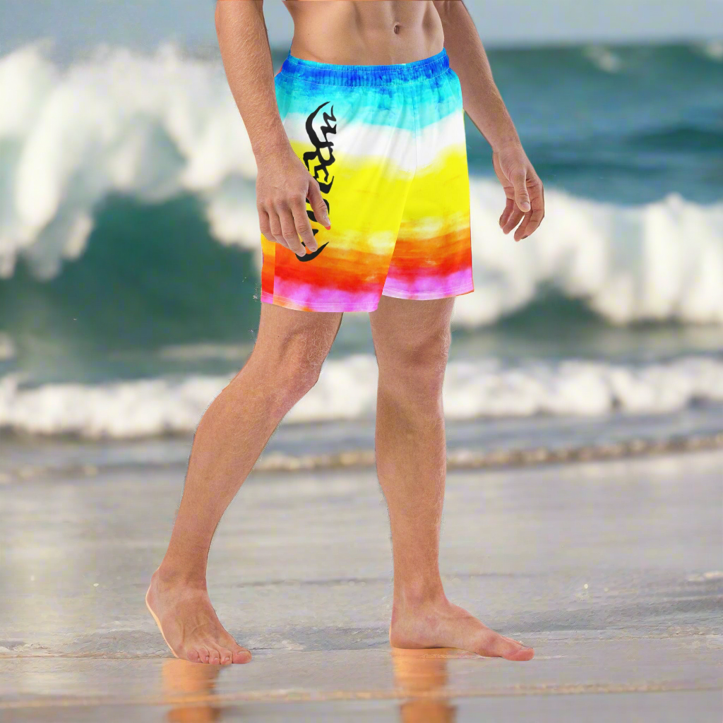 URCHIN Mens Swimwear. 'SUNRISE BEACH' Unisex Recycled Swim Trunks. Choice of Sizes.