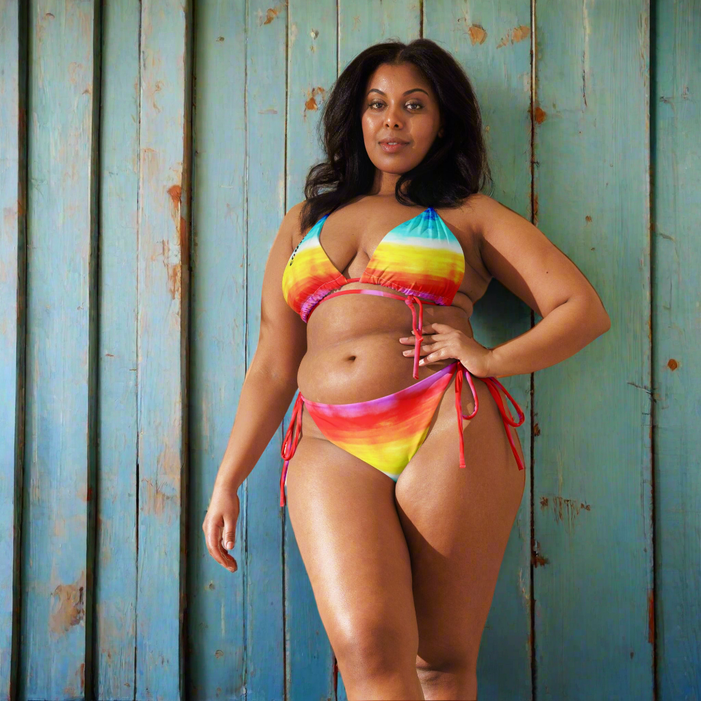 URCHIN Clothes & Swimwear. 'SUNRISE BEACH' recycled string bikini. Choice of Sizes.