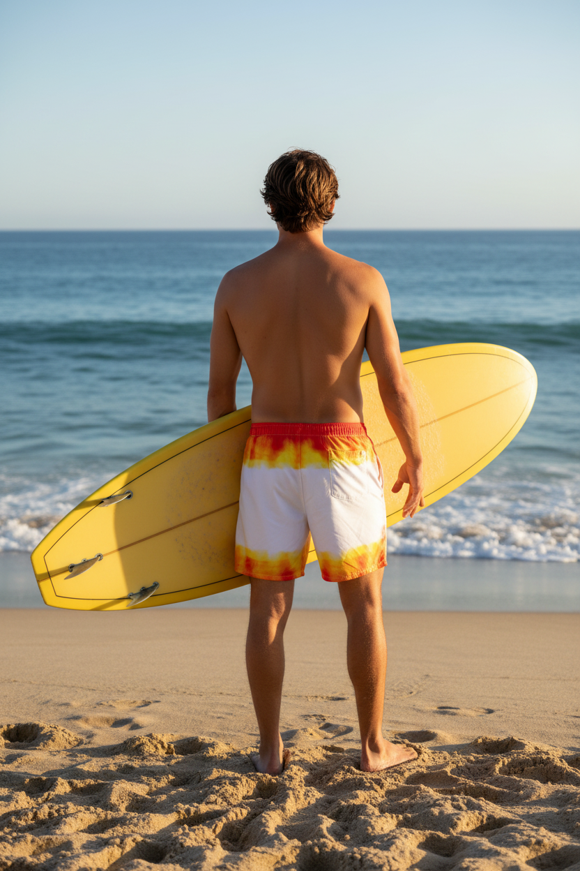 URCHIN 'FLAME' Unisex Recycled Swim Board Shorts.