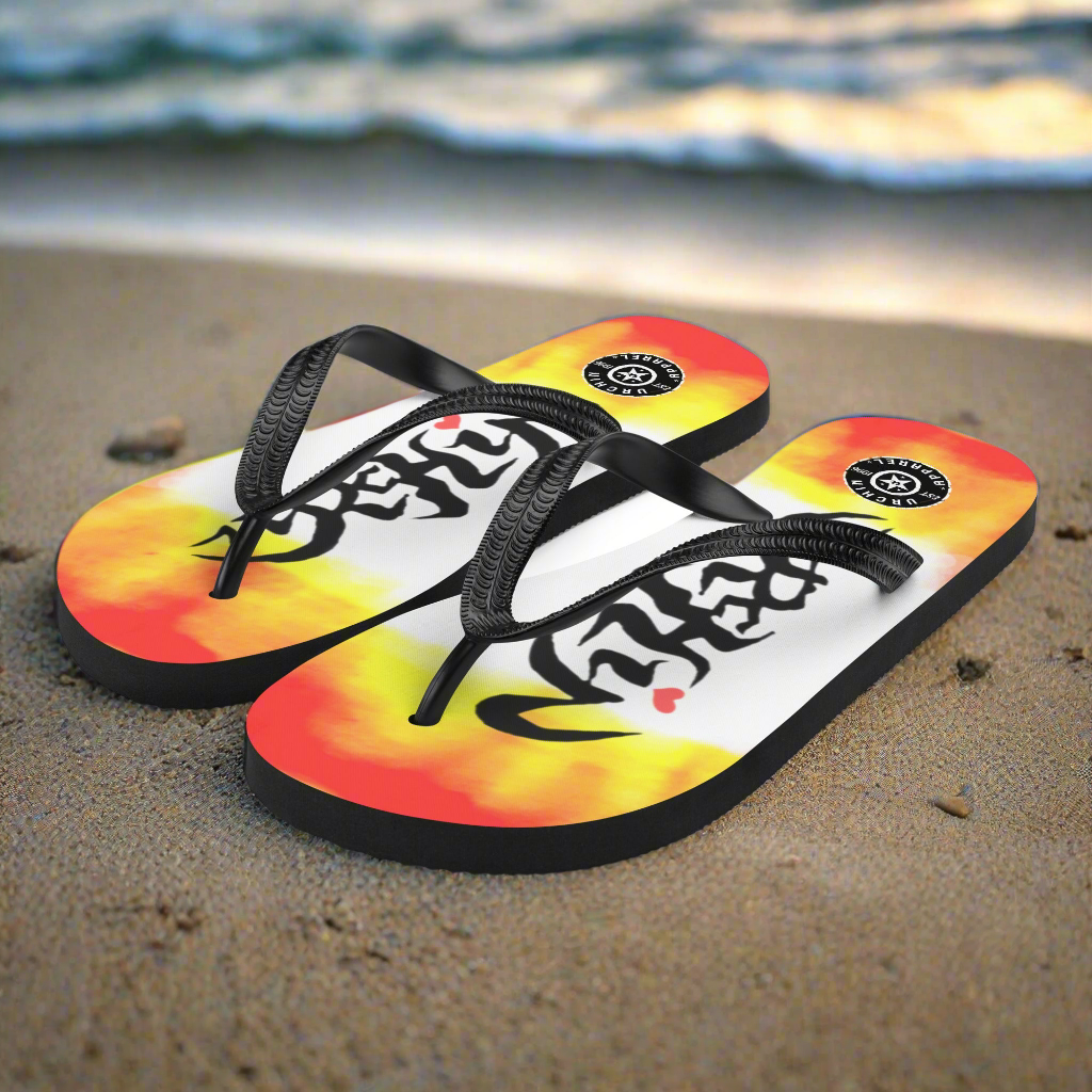 URCHIN Footwear. 'FLAME' Unisex Flip-Flops. Choice of Sizes.