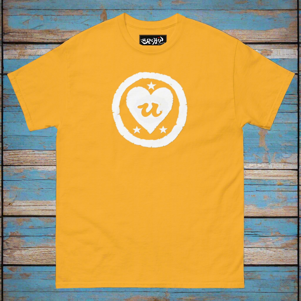 URCHIN-'LOVE U' White Logo. Cotton T Shirt. Choice of Colours. Unisex