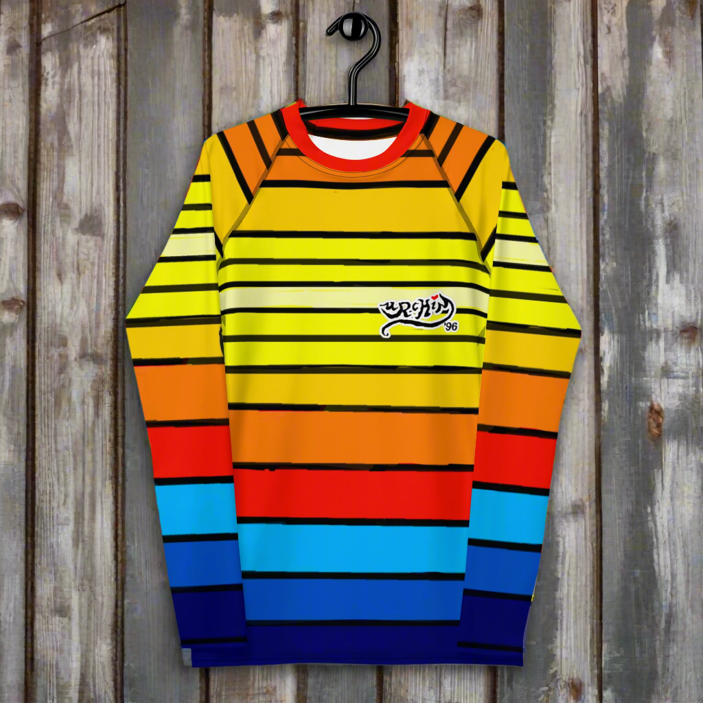 URCHIN Mens Swimwear. 'SUNRISE' 'HARD BUNNY' Logo Rash. Choice of Sizes.