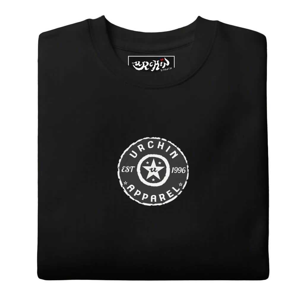 URCHIN 'Urchin Apparel U Star' B&W Logo. Choice of Dark Colours. Unisex Premium Sweatshirt