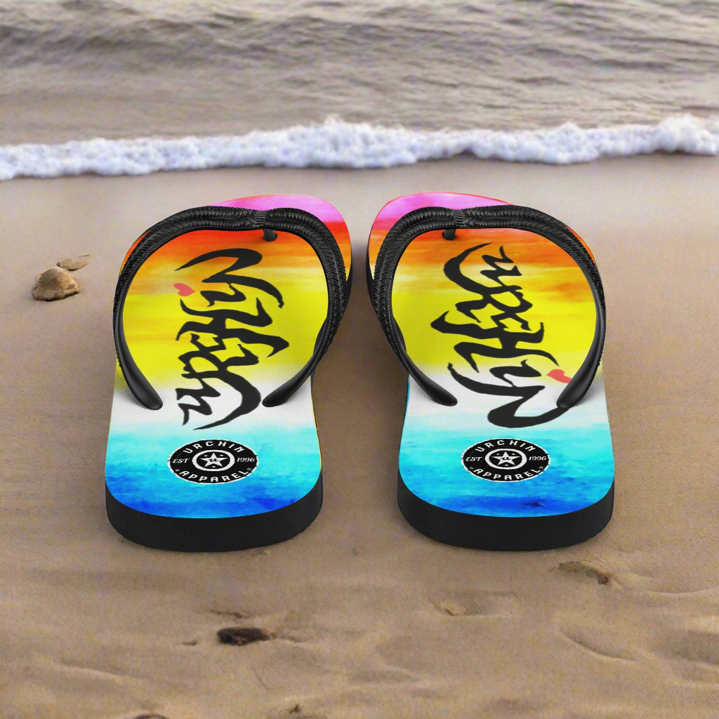 URCHIN Footwear. 'SUNSET BEACH' Unisex Flip-Flops. Choice of Sizes.