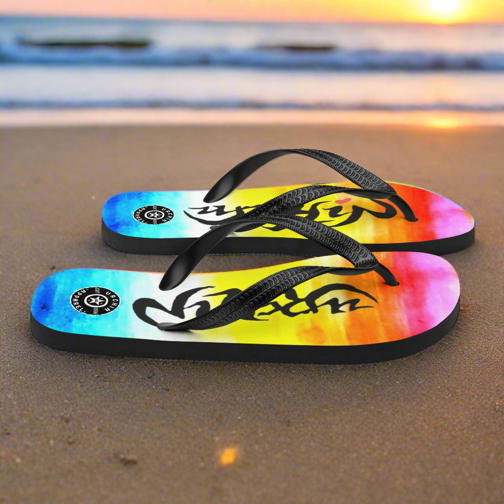 URCHIN Footwear. 'SUNSET BEACH' Unisex Flip-Flops. Choice of Sizes.