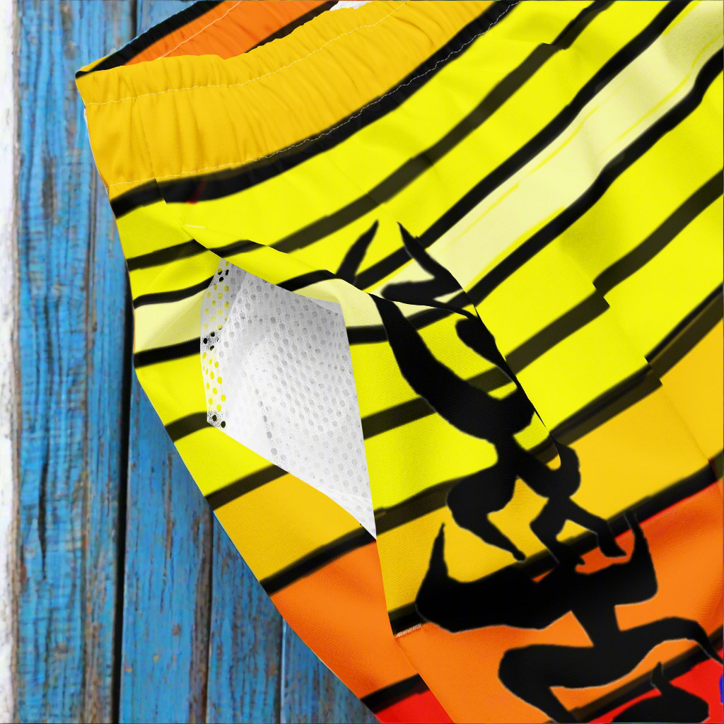 URCHIN Men's Swimwear. 'SUNRISE' Unisex Recycled Swim Board Shorts. Choice of Sizes.