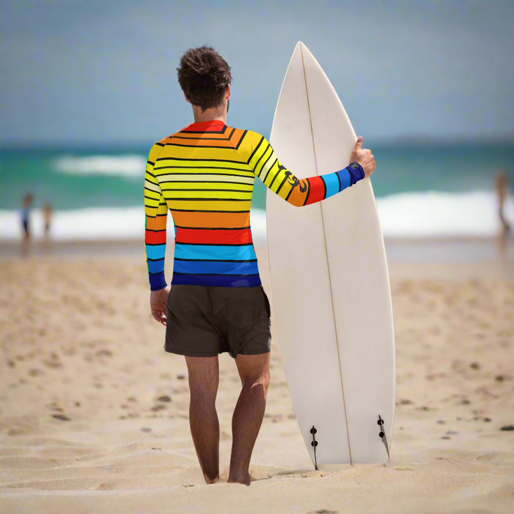 URCHIN Men's Swimwear. 'SUNRISE' Rash Guard. Choice of Sizes.