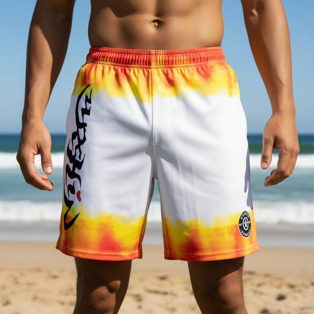 URCHIN 'FLAME' Unisex Recycled Swim Board Shorts.
