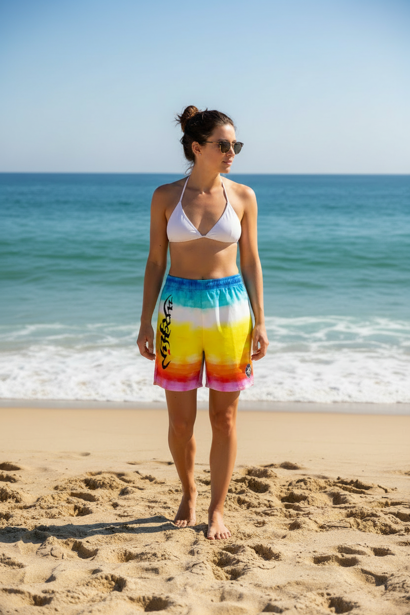 URCHIN 'SUNRISE BEACH' Unisex Recycled Swim Board Shorts.