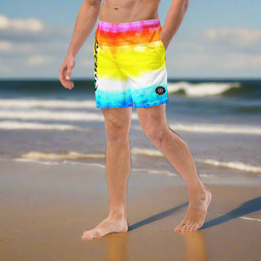 URCHIN Swimwear. 'SUNSET BEACH' Unisex Recycled Swim Trunks. Choice of Sizes.