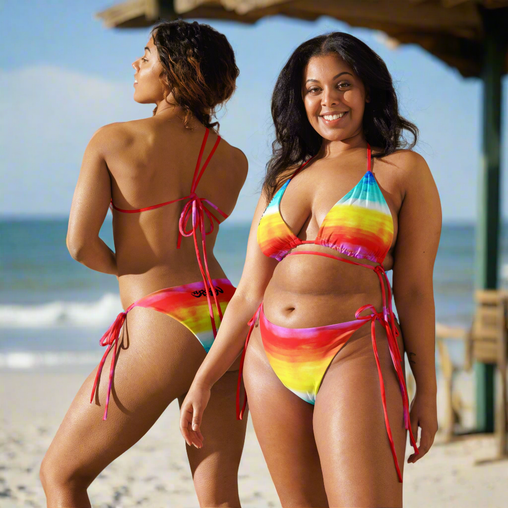 URCHIN Clothes & Swimwear. 'SUNRISE BEACH' recycled string bikini. Choice of Sizes.