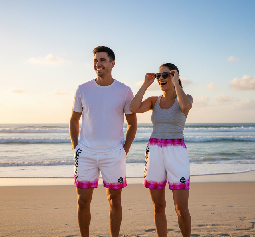 URCHIN 'LAVA' Unisex Recycled Swim Board Shorts.