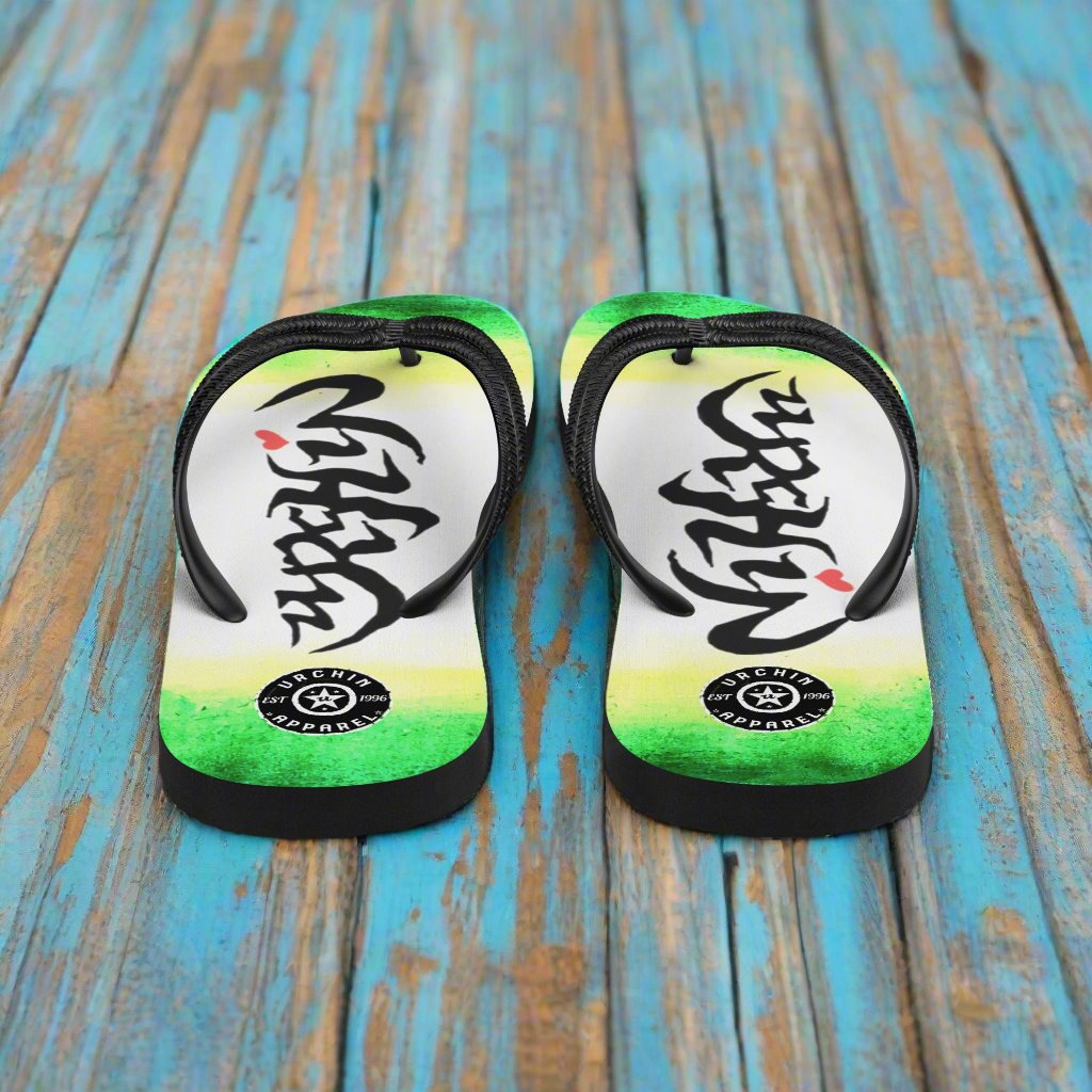 URCHIN Footwear. 'WILD ISLAND' Unisex Flip-Flops. Choice of 3 Sizes.