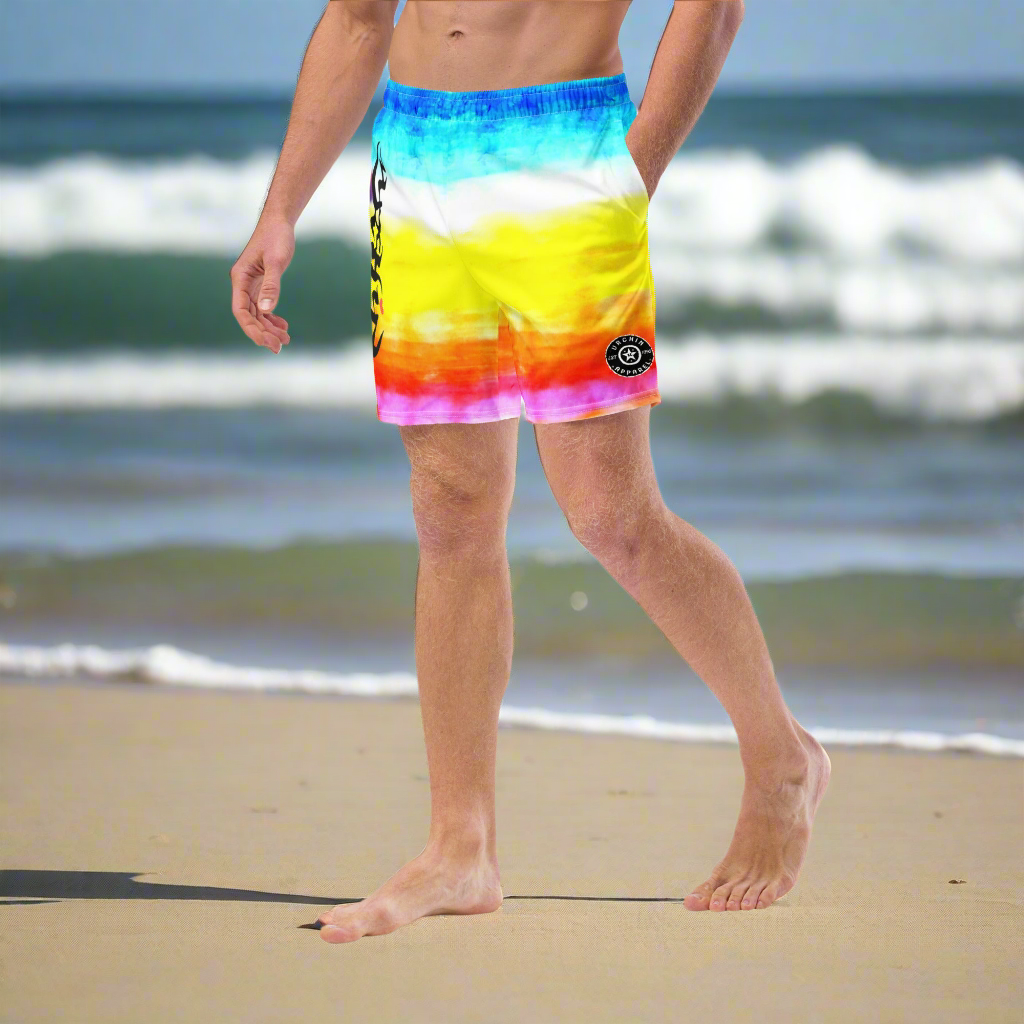 URCHIN Mens Swimwear. 'SUNRISE BEACH' Unisex Recycled Swim Trunks. Choice of Sizes.