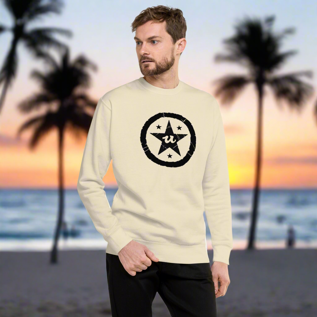 URCHIN Clothes 'U STAR' Black Logo. Premium Cotton Sweatshirt. Choice of Colours. Unisex.