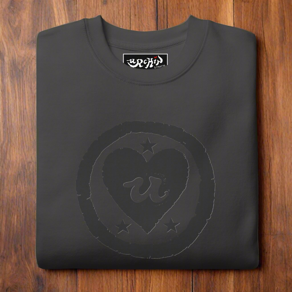 URCHIN Clothes 'LOVE U' Black Logo. Premium Cotton Sweatshirt. Choice of Colours. Unisex.