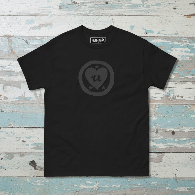 URCHIN-'LOVE U' Black Logo. Unisex Cotton T Shirt. Choice of Colours. Choice of Sizes.