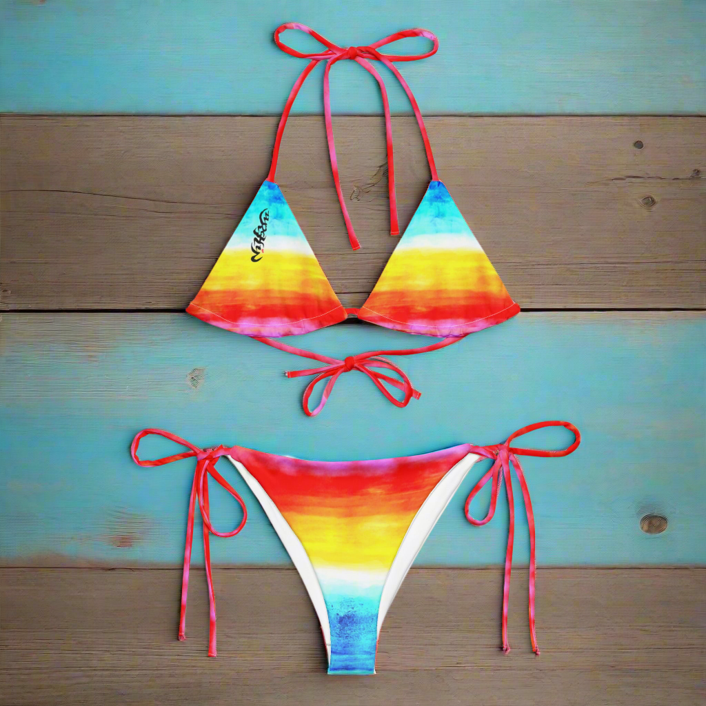URCHIN Clothes & Swimwear. 'SUNRISE BEACH' recycled string bikini. Choice of Sizes.