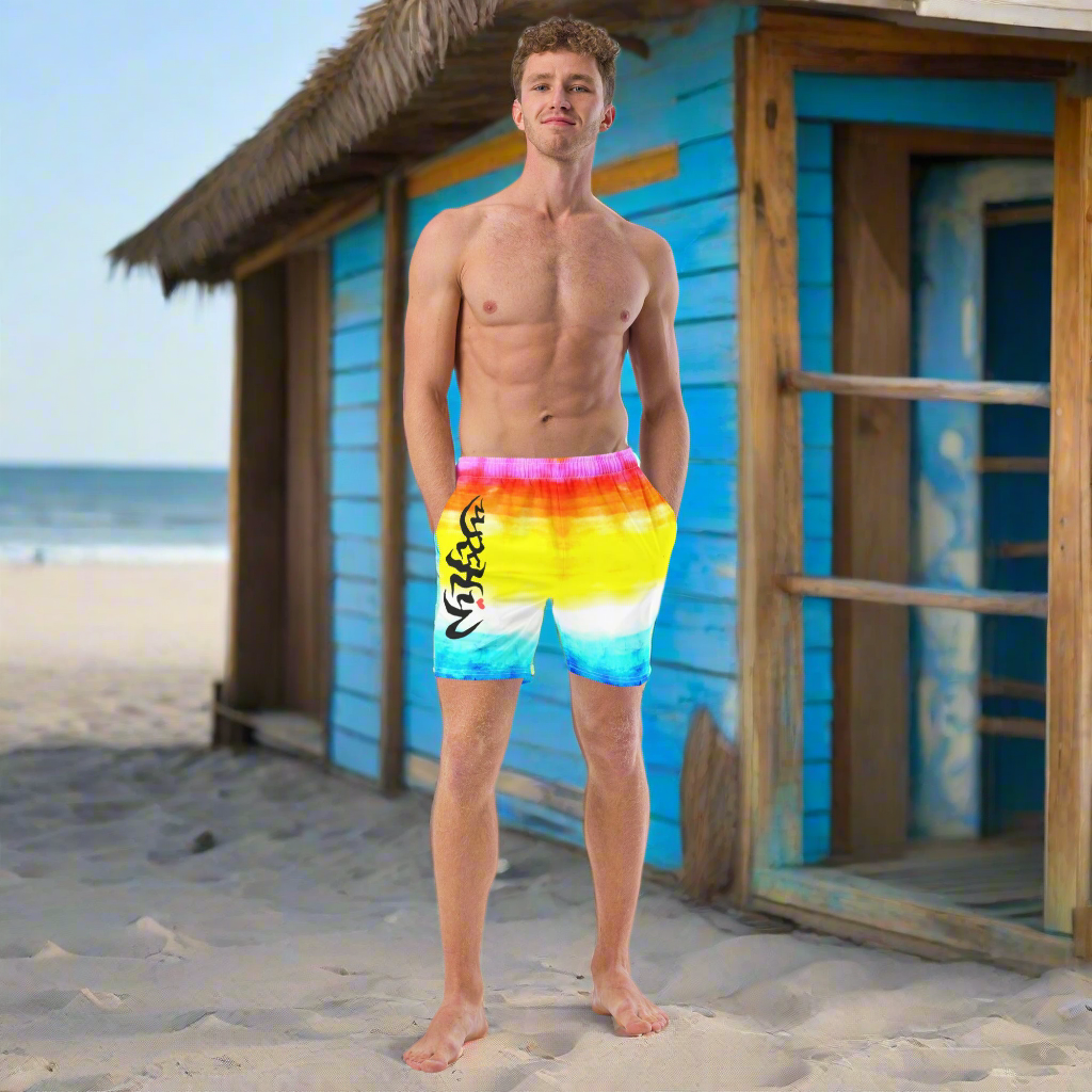 URCHIN Swimwear. 'SUNSET BEACH' Unisex Recycled Swim Trunks. Choice of Sizes.