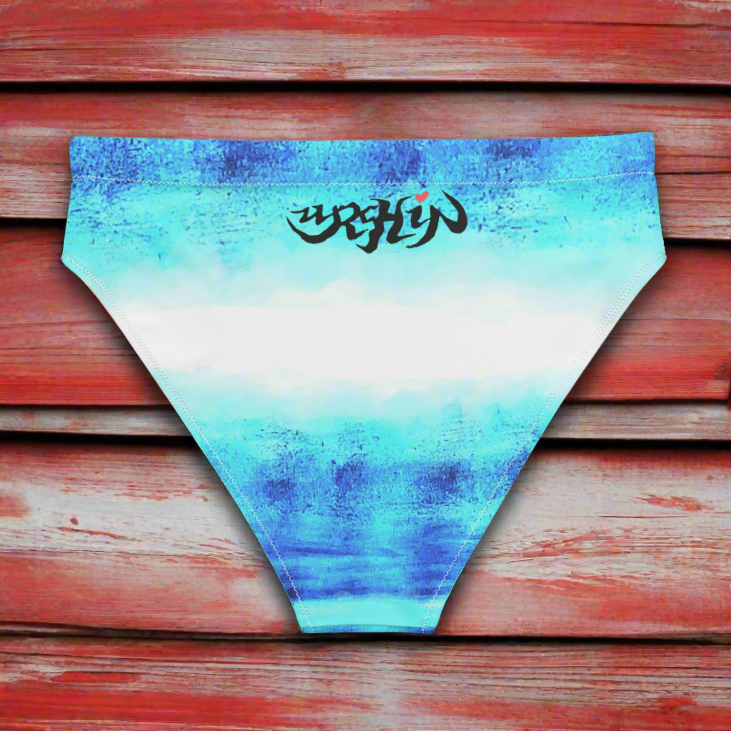 URCHIN Clothes & Swimwear. 'BLUE DREAM' Recycled high-waisted bikini bottom. Choice of Sizes.